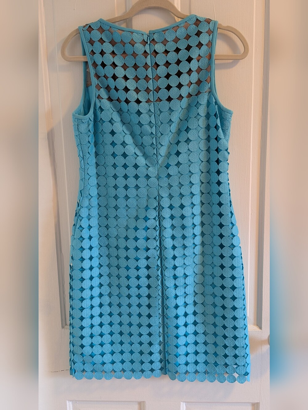 Lauren Ralph Lauren Turquoise Sleeveless Circle Appliqué Midi Dress - Picture 2 of 8